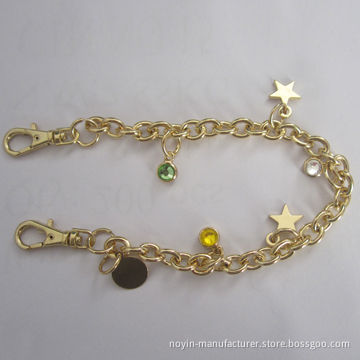 Fashion jewelry chains for handbag accessory with pendant